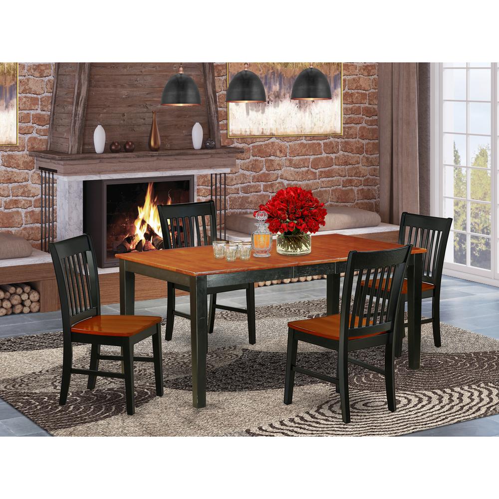 Dining Room Set Black & Cherry, NINO5-BCH-W. Picture 2
