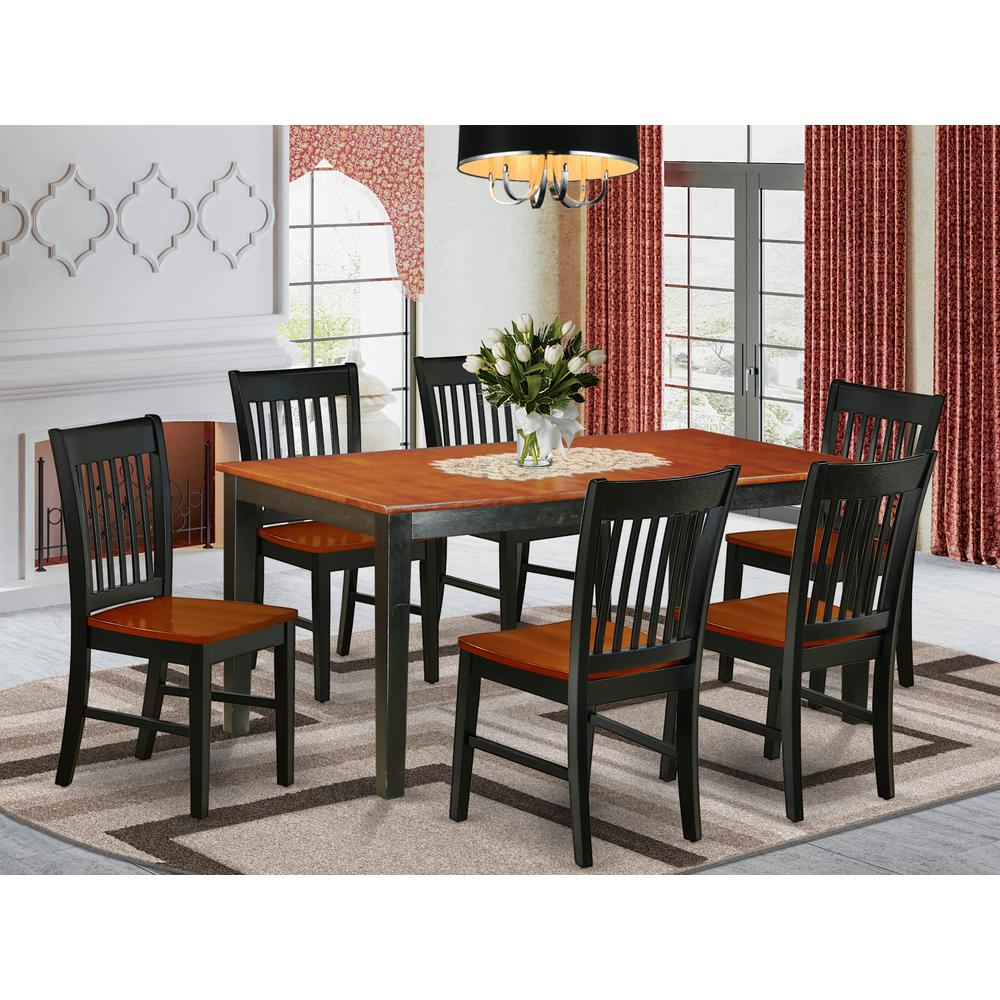 Dining Room Set Black & Cherry, NINO7-BCH-W. Picture 2