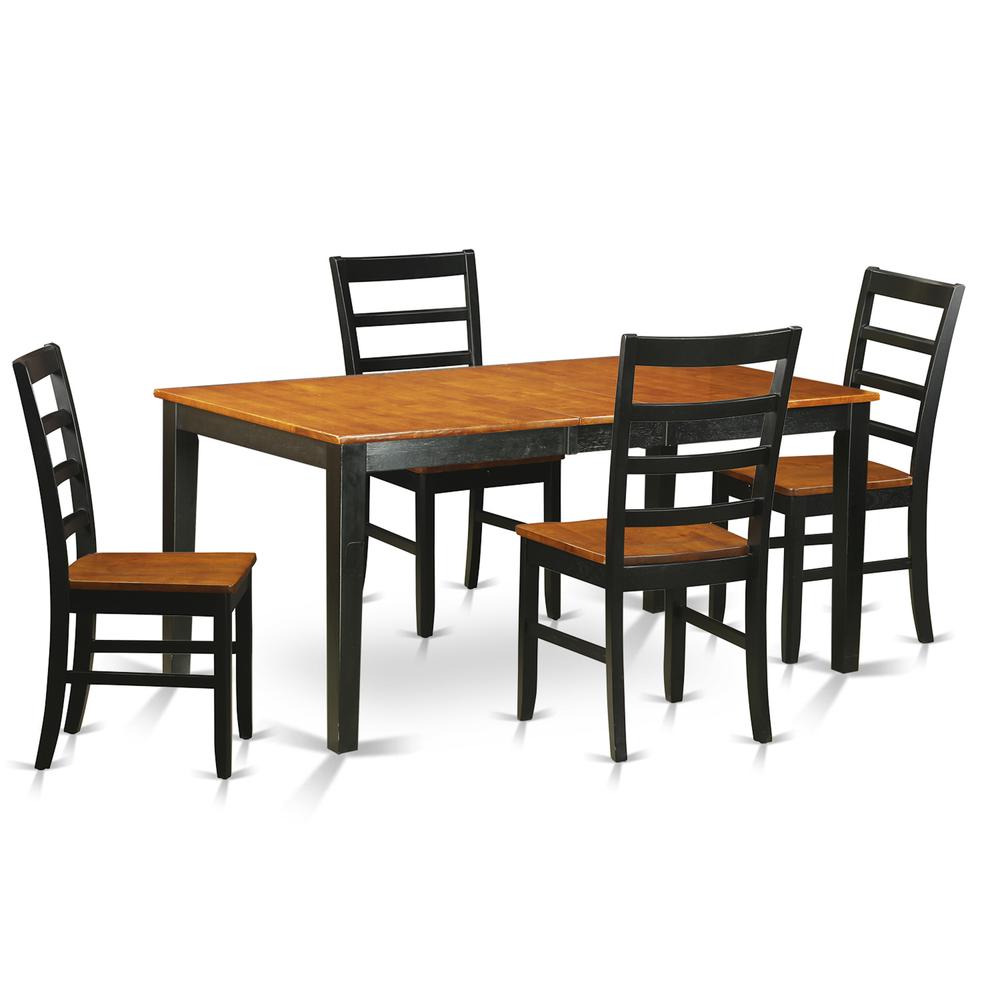 5  Pc  Dining  room  set  for  4-Table  with  Leaf  and  4  Wood  Kitchen  Dining  Chairs. Picture 1
