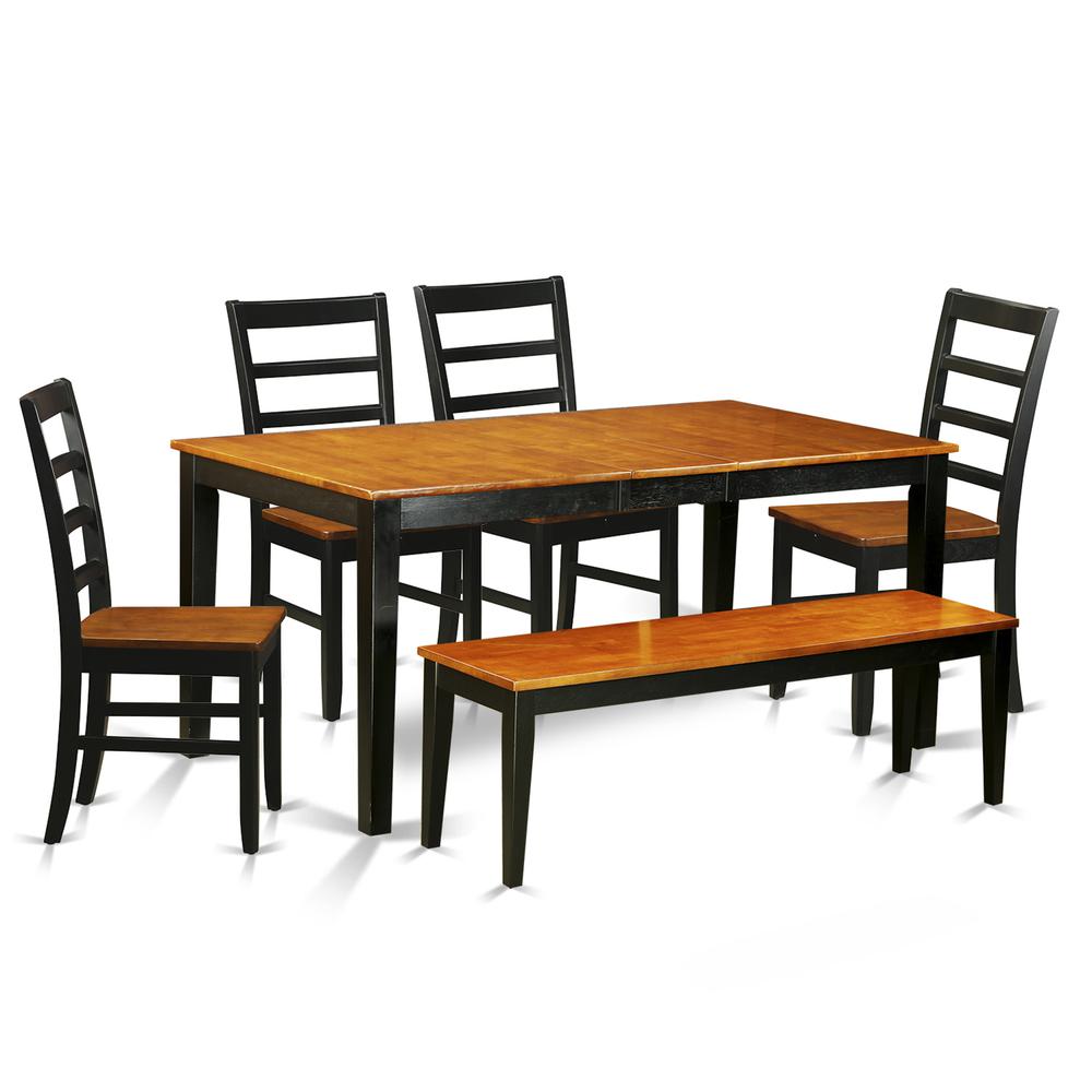6  PC  Dining  room  set  with  bench-Kitchen  Tables  and  4  Wooden  Dining  Chairs  Plus  bench. Picture 1