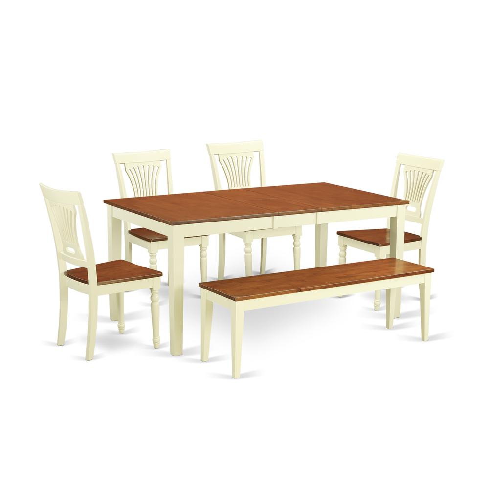 6  Pc  dinette  Table  set  -  Dinette  Table  and  4  Kitchen  Chairs  coupled  with  Bench. Picture 1