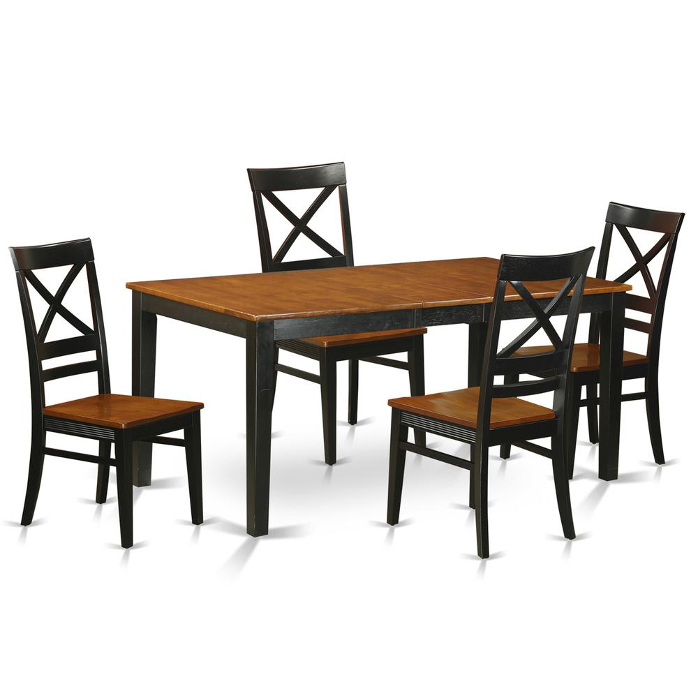 5  PC  Table  set-Dining  Table  and  4  Wood  Dining  Chairs. Picture 1
