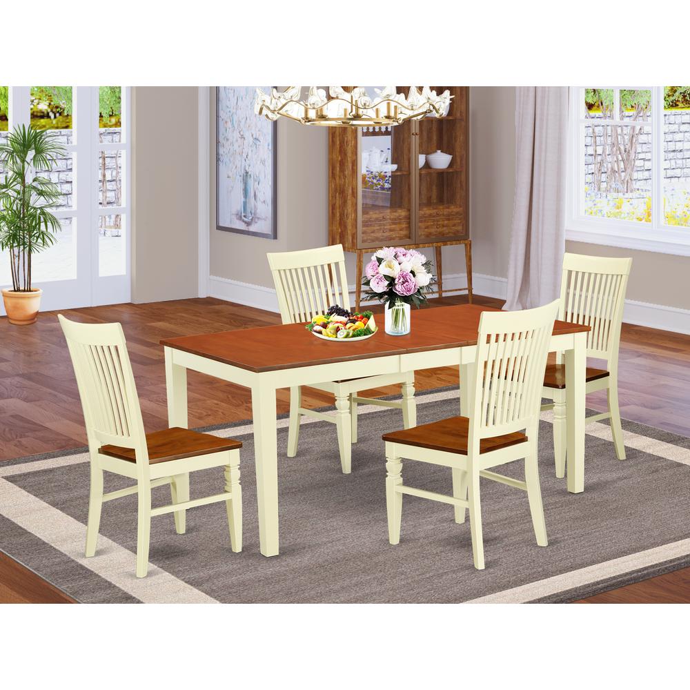 Dining Room Set Buttermilk & Cherry, NIWE5-BMK-W. Picture 2