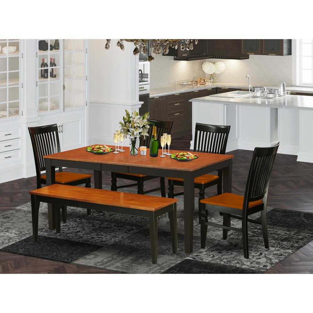 Dining Room Set Black & Cherry, NIWE6-BCH-W. Picture 2
