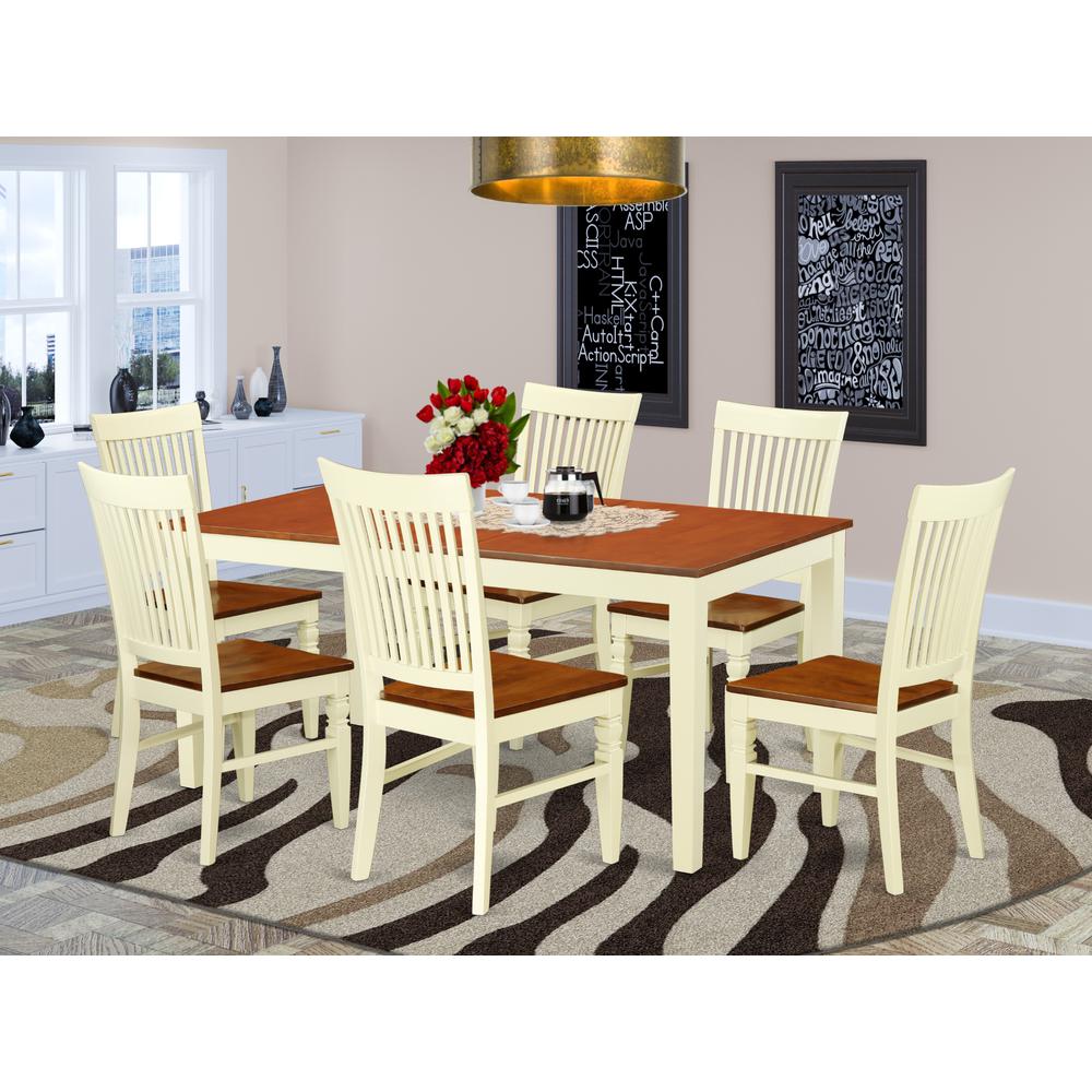 Dining Room Set Buttermilk & Cherry, NIWE7-BMK-W. Picture 2