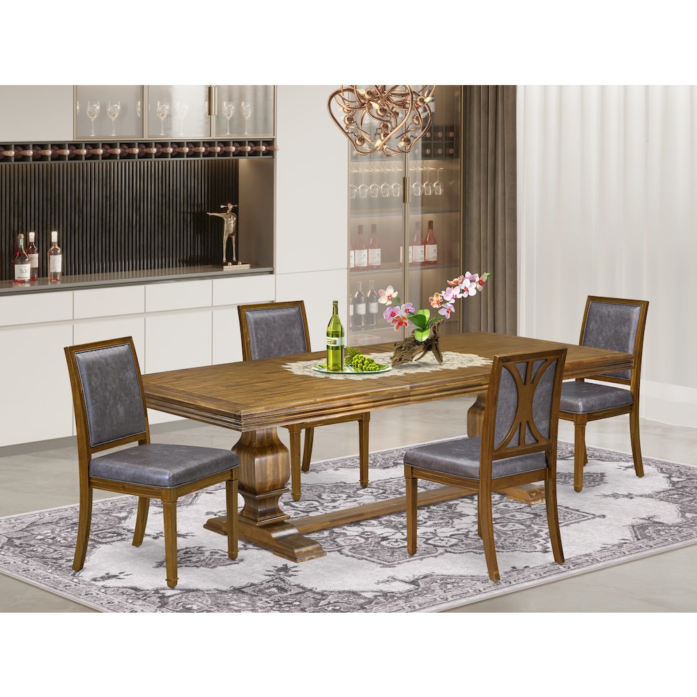 5 piece Dining Table Set includes a Modern Dining Table and 4 Kitchen Chairs. Picture 5