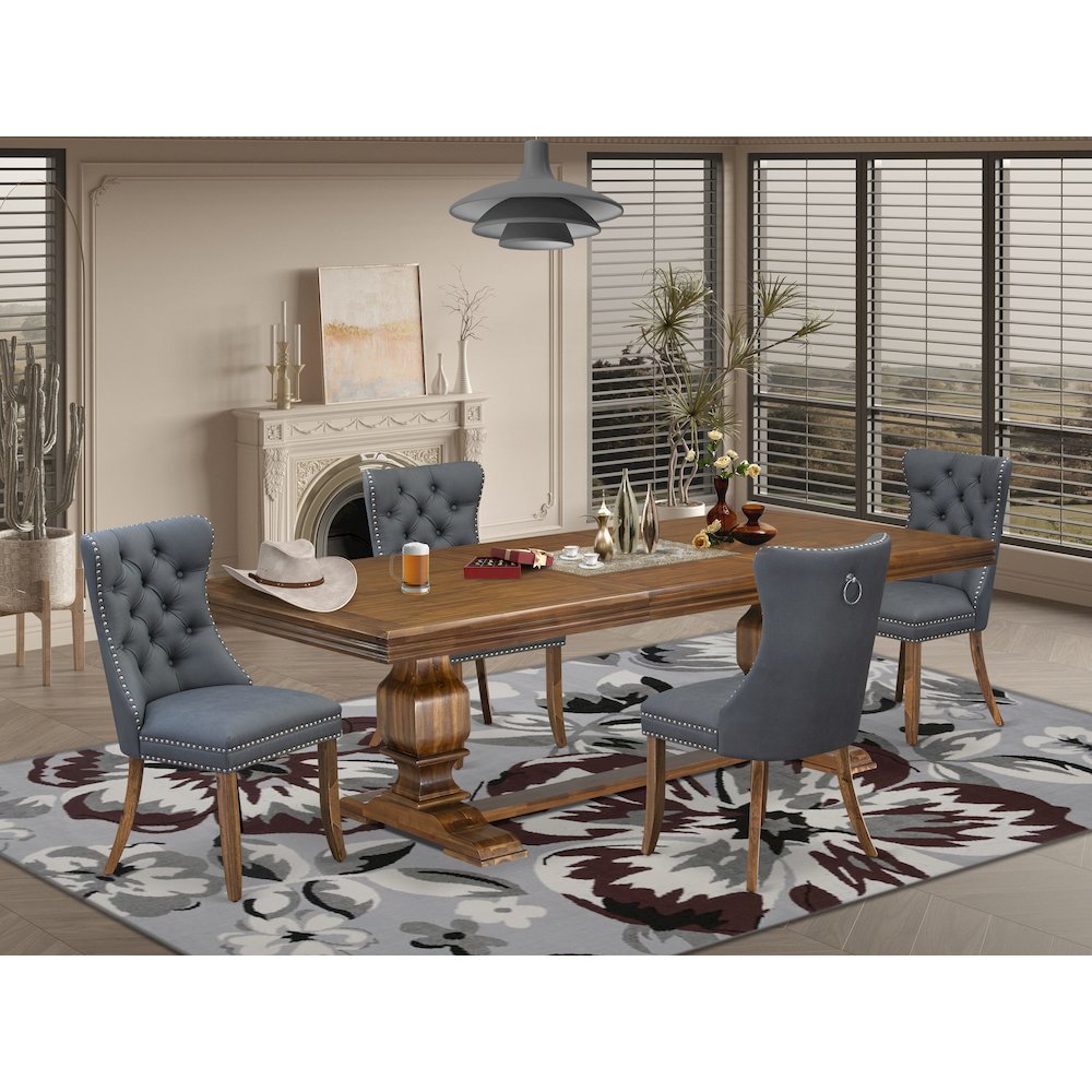 5 piece Modern Dining Table Set of a Kitchen Table and 4 Dining room Chairs. Picture 5