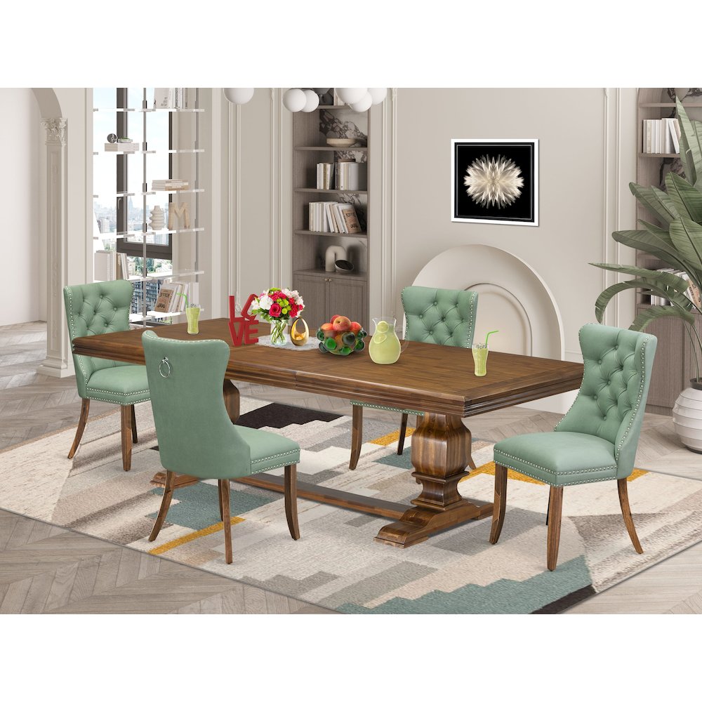 5 piece Kitchen Table Set includes a Dining Table and 4 Modern Dining Chairs. Picture 5