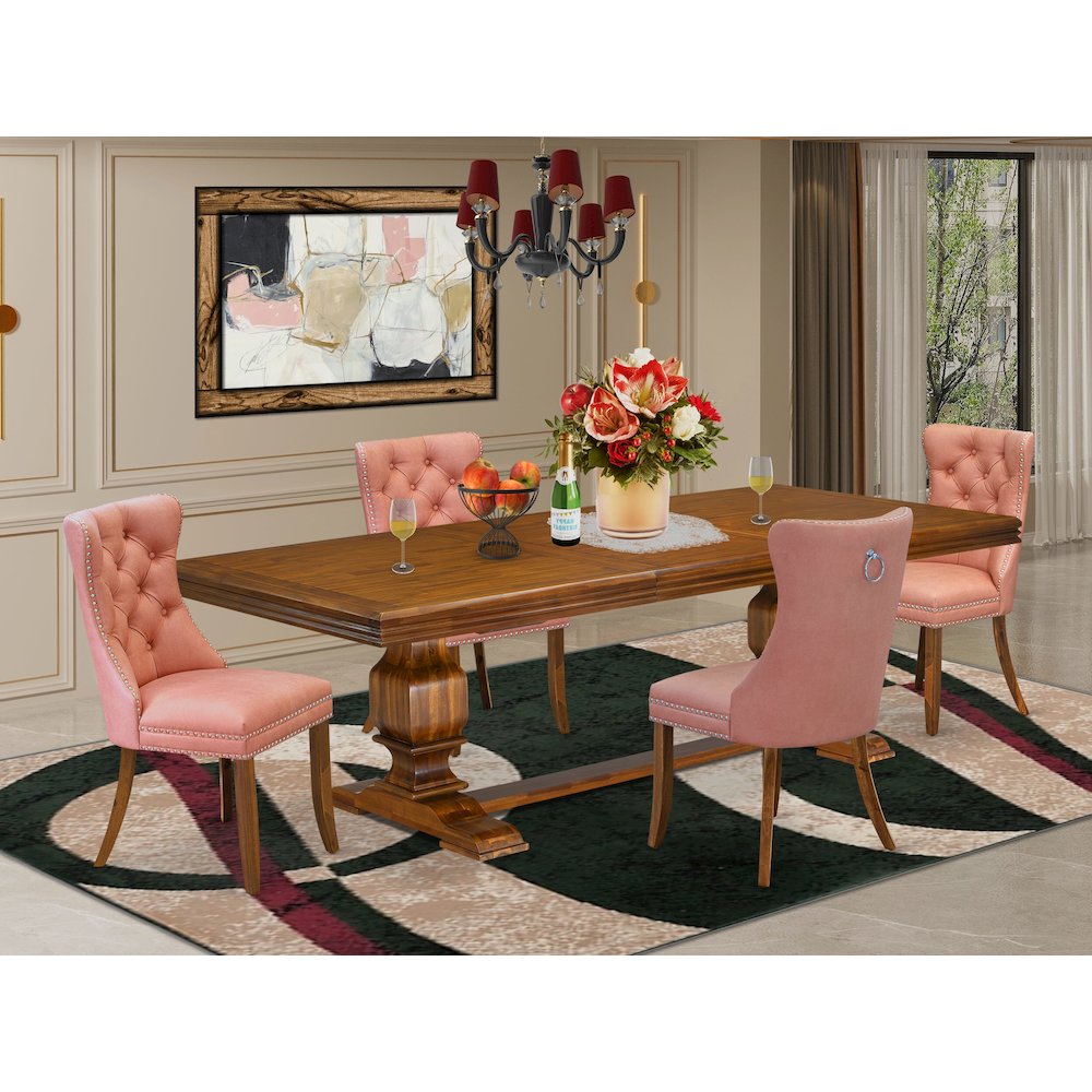 5 piece Dining Table Set a Kitchen Table and 4 Faux Leather Dining room Chairs. Picture 5