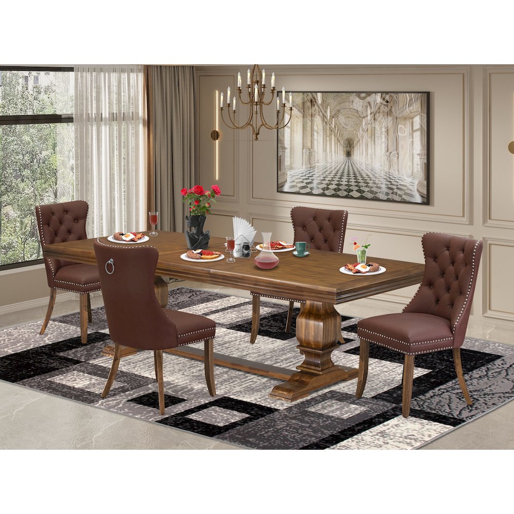 5 Pieces Modern Dining Set a Rectangle Kitchen Table and 4 Dining Chairs. Picture 5