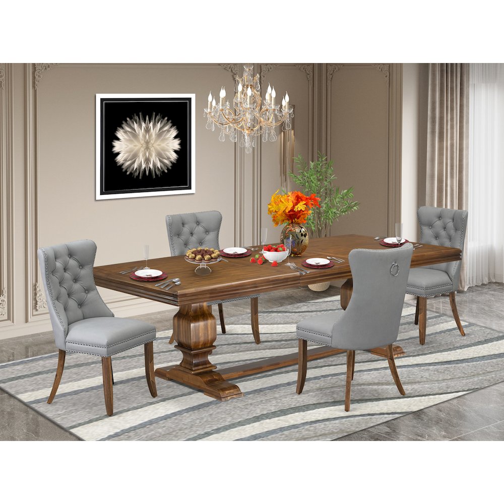 5 Pieces Modern Dining Set a Rectangle Kitchen Table and 4 Dining Chairs. Picture 5
