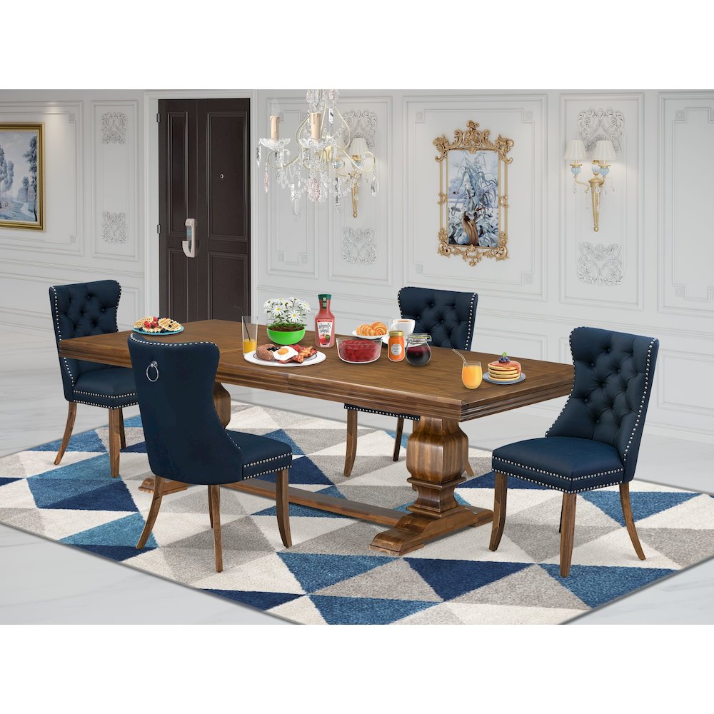 5 Pieces Modern Dining Set a Rectangle Kitchen Table and 4 Dining Chairs. Picture 5