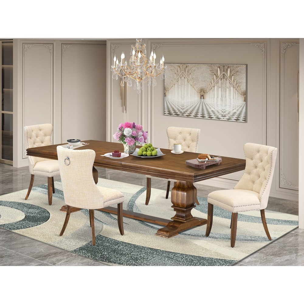 5 Pieces Modern Dining Set a Rectangle Kitchen Table and 4 Dining Chairs. Picture 5