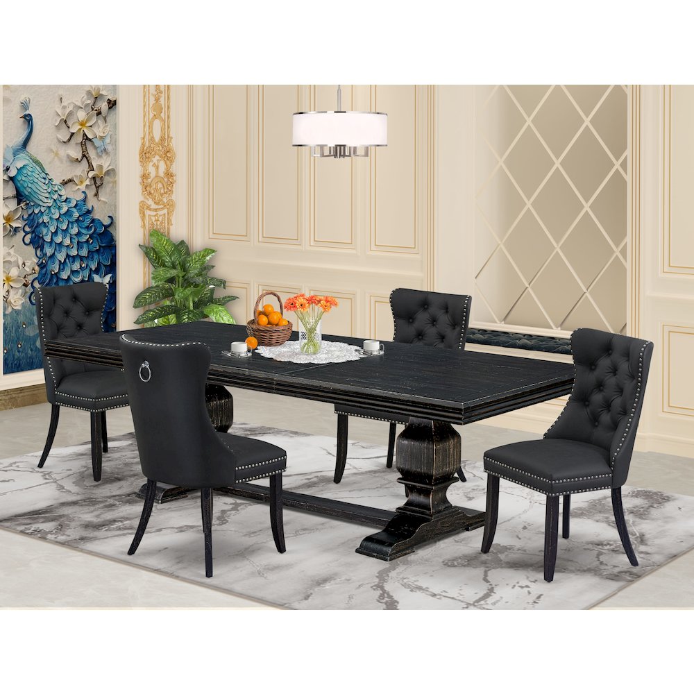 5 Pieces Modern Dining Set a Rectangle Kitchen Table and 4 Dining Chairs. Picture 5