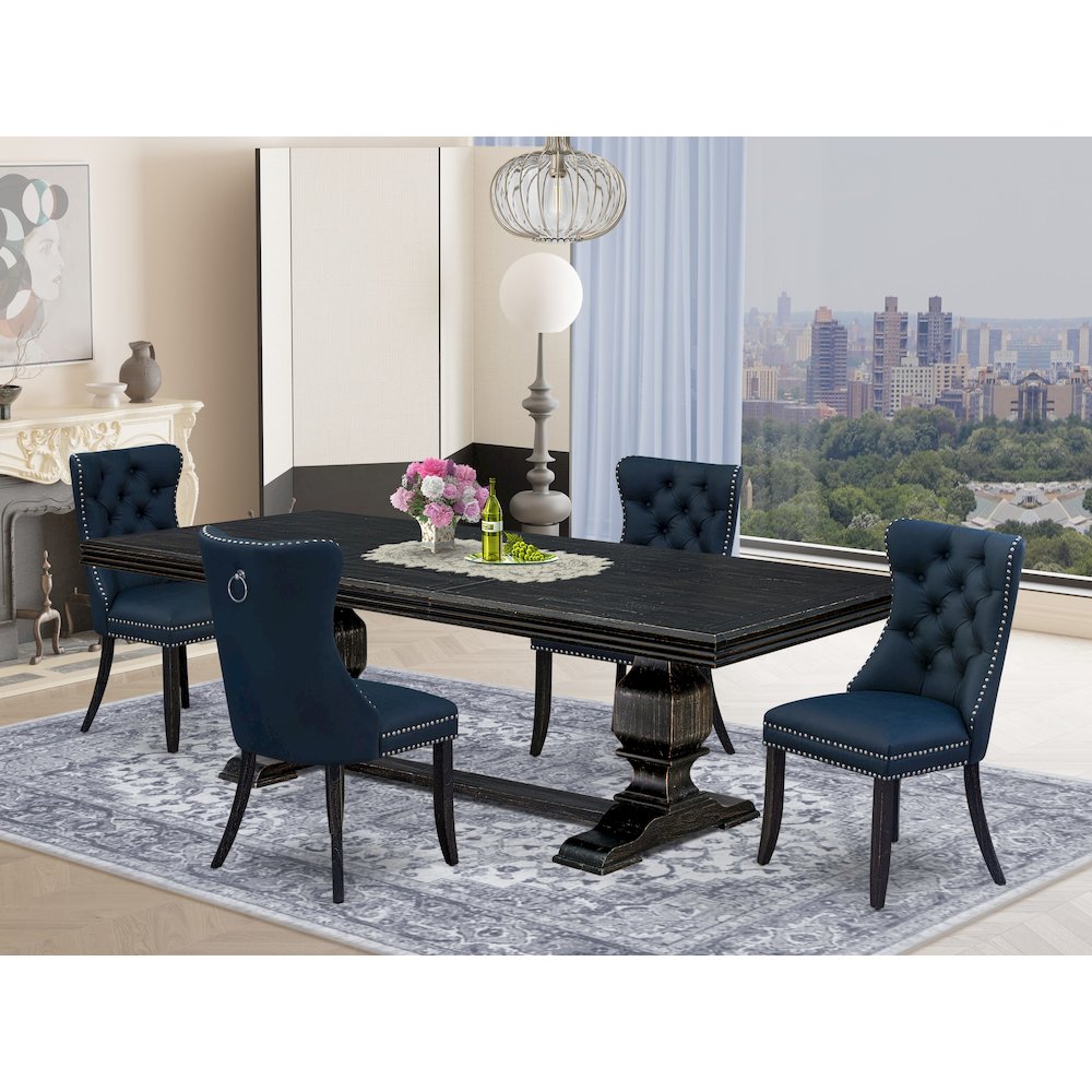 5 piece dining table set a dining table and 4 Faux Leather dining Chairs. Picture 5