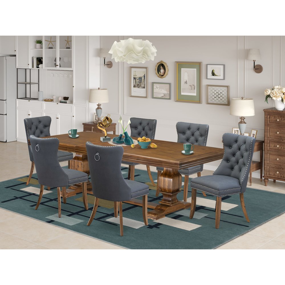 7 piece Kitchen Table Set includes a Modern Dining Table and 6 Dinner Chairs. Picture 5