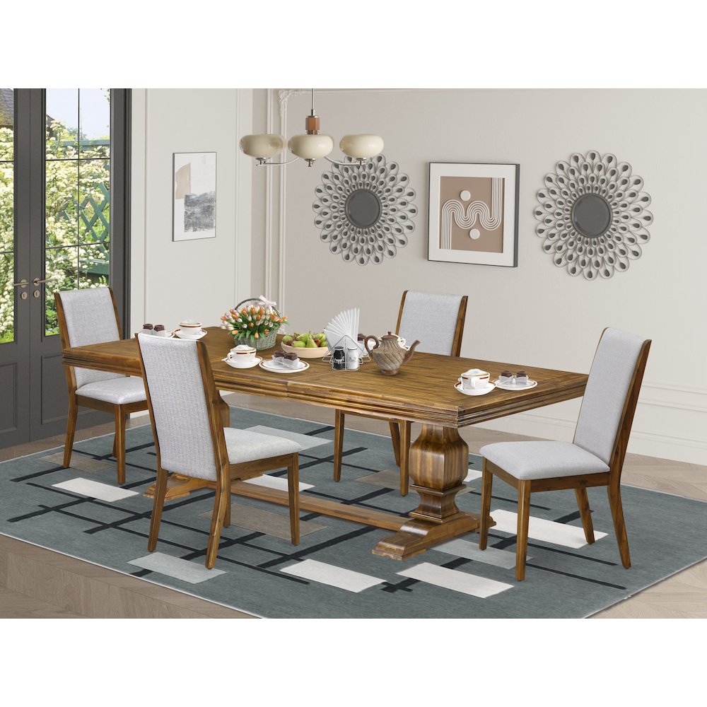5 Pieces Kitchen table set of a Dining Table and 4 Dining Room Chairs. Picture 5