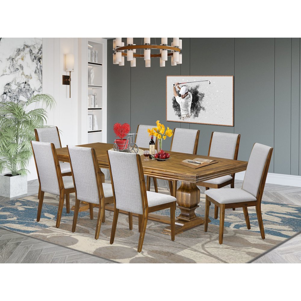 9 Pieces Dining table set of a Kitchen Table and 8 Dining Room Chairs. Picture 5