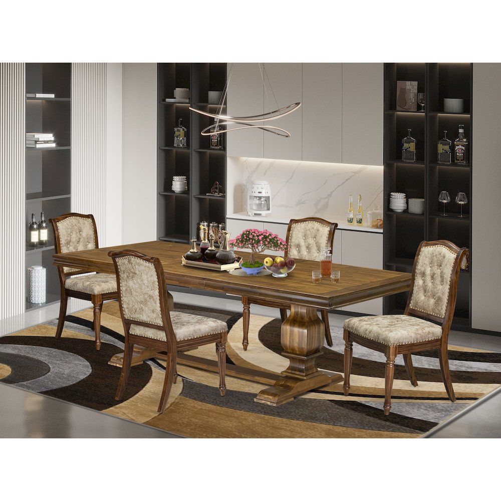 5 Pieces Dining table set a Rectangular Kitchen Table and 4 Dining Room Chairs. Picture 5