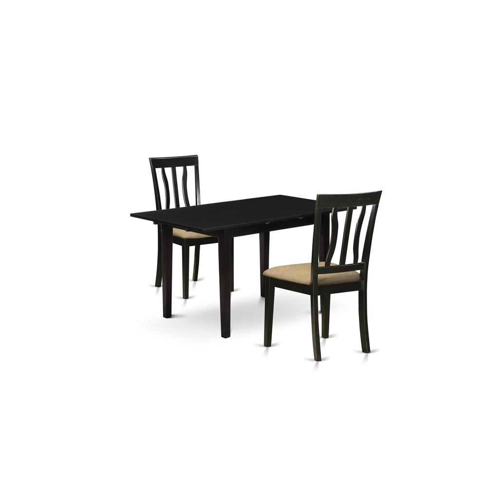 Dining Table- Dining Chairs, NOAN3-BLK-C. Picture 1