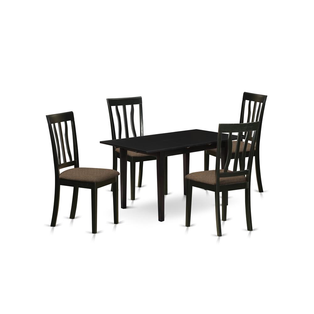 Dining Table- Dining Chairs, NOAN5-BLK-C. Picture 1