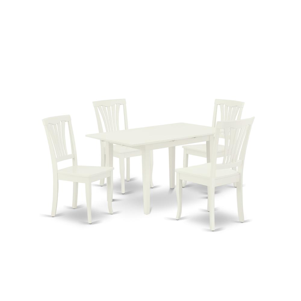 Dining Table- Dining Chairs, NOAV5-LWH-W. Picture 1