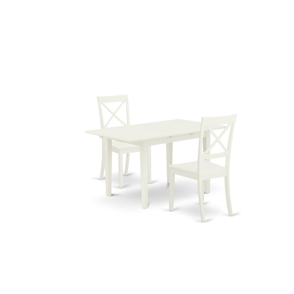 Dining Table- Dining Chairs, NOBO3-WHI-W. Picture 1