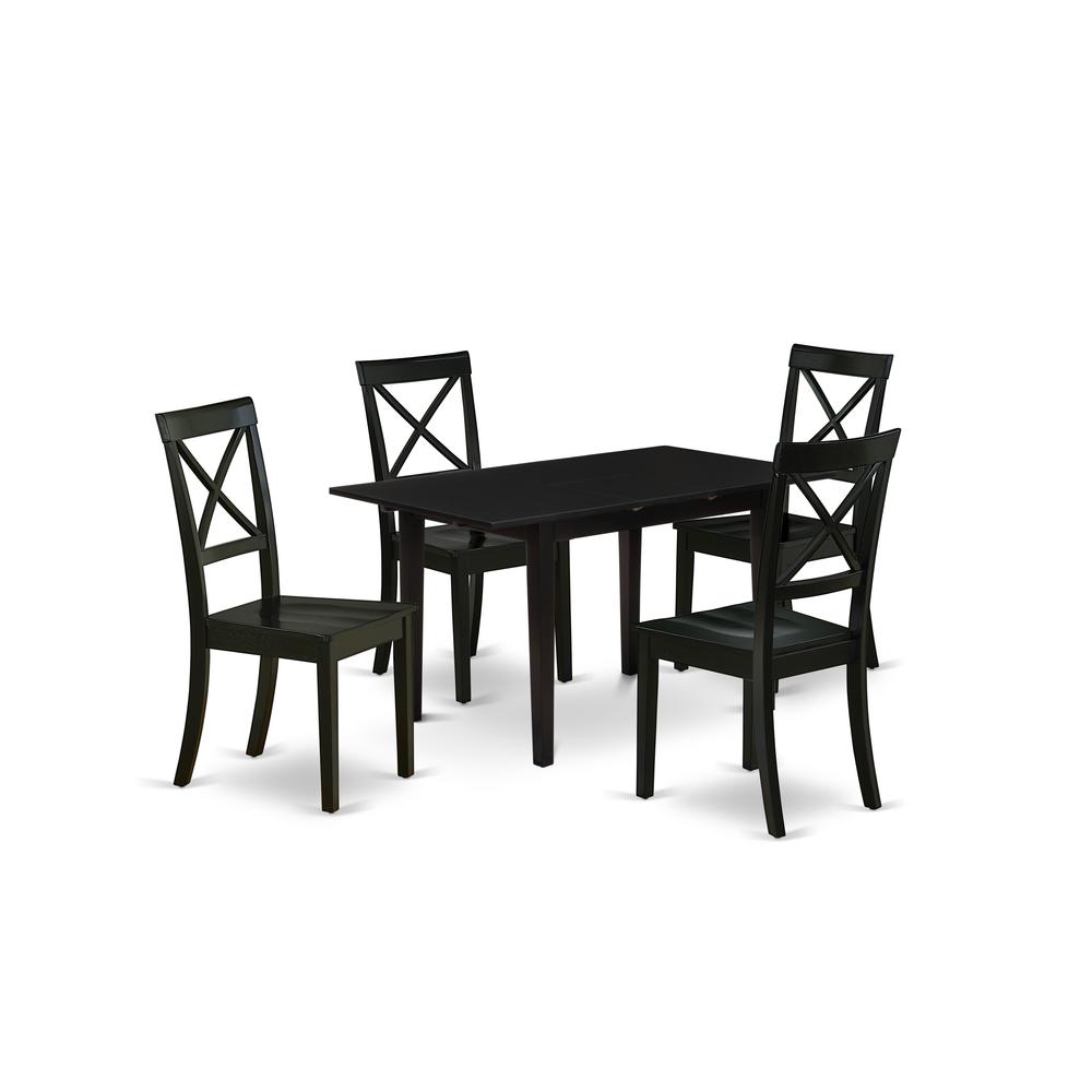 Dining Table- Dining Chairs, NOBO5-BLK-W. Picture 1