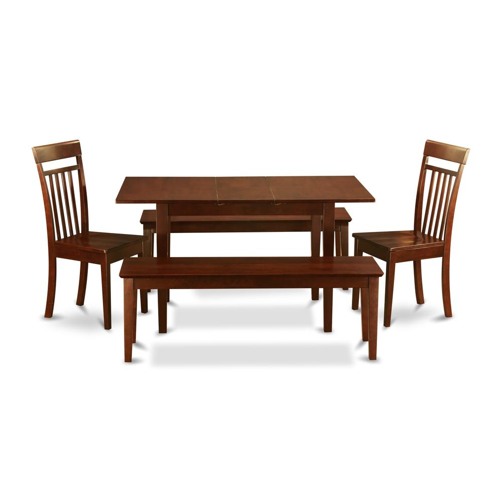 5  PC  Small  Kitchen  table  set  -  Table  with  Leaf  plus  2  Dining  Table  Chairs  and  2  Benches. Picture 1