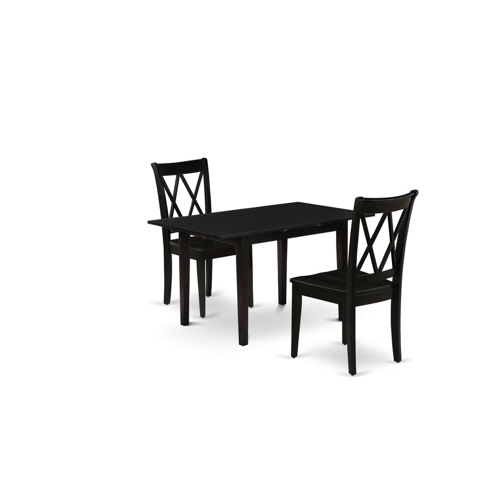 Dining Table- Dining Chairs, NOCL3-BLK-W. Picture 1