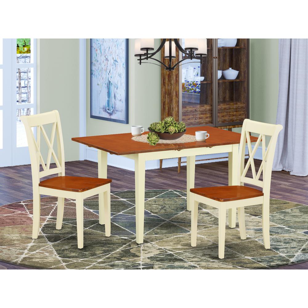 Dining Room Set Buttermilk & Cherry, NOCL3-BMK-W. Picture 2