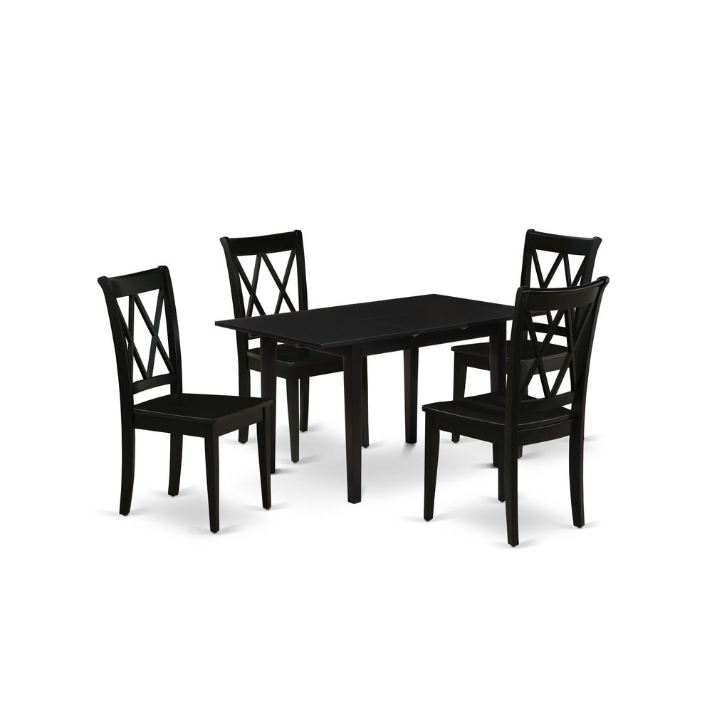 Dining Table- Dining Chairs, NOCL5-BLK-W. Picture 1