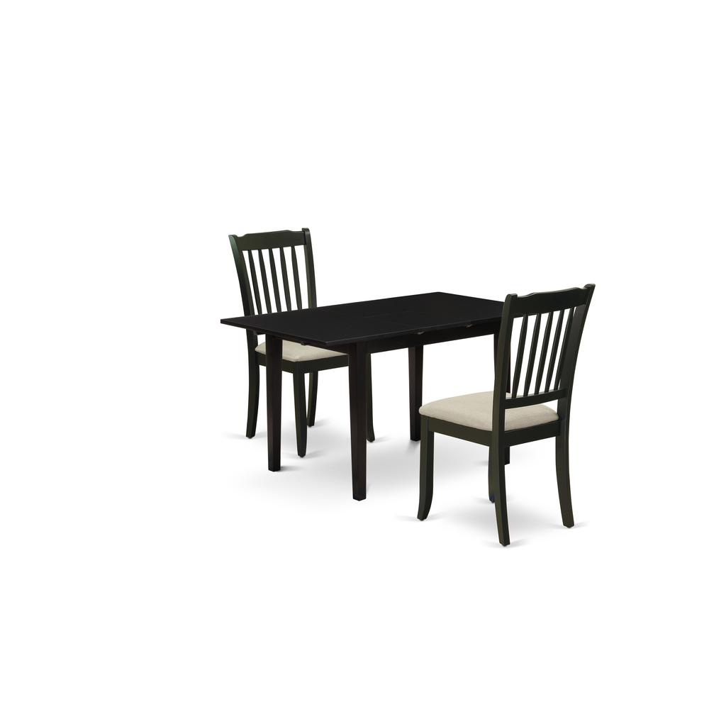 Dining Table- Dining Chairs, NODA3-BLK-C. Picture 1
