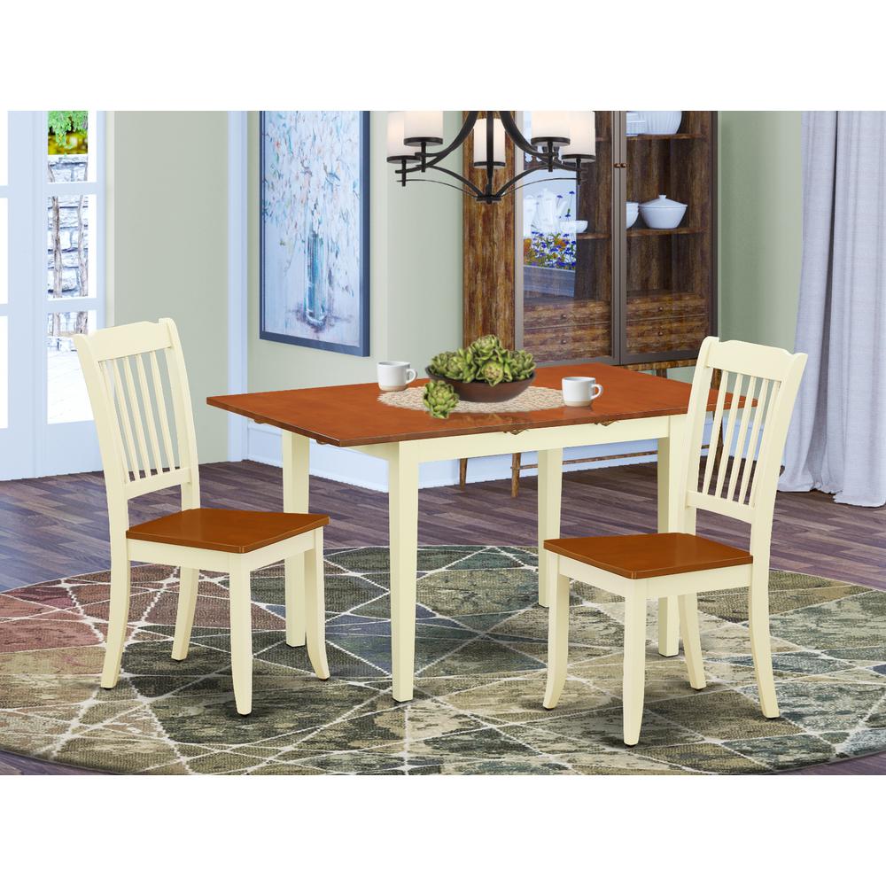 Dining Room Set Buttermilk & Cherry, NODA3-BMK-W. Picture 2