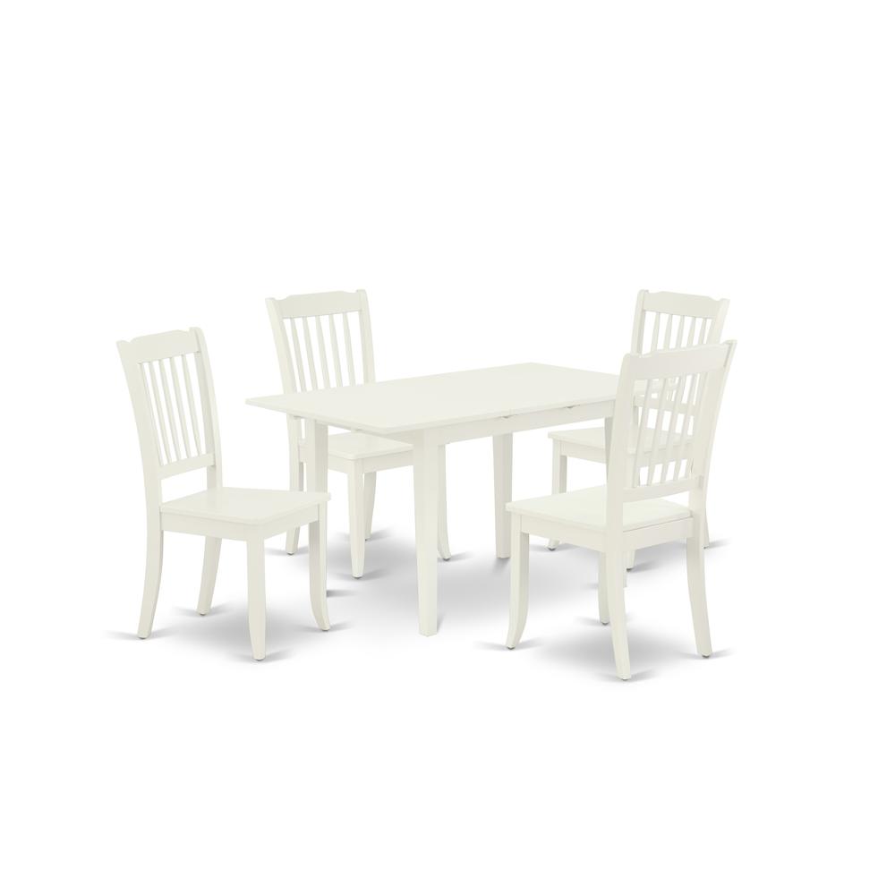 Dining Table- Dining Chairs, NODA5-LWH-W. Picture 1