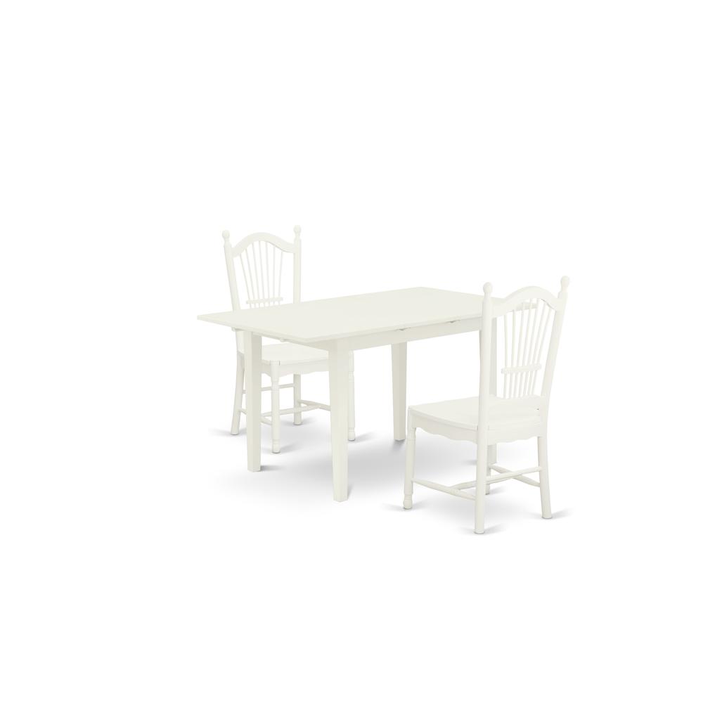Dining Table- Dining Chairs, NODO3-LWH-W. Picture 1