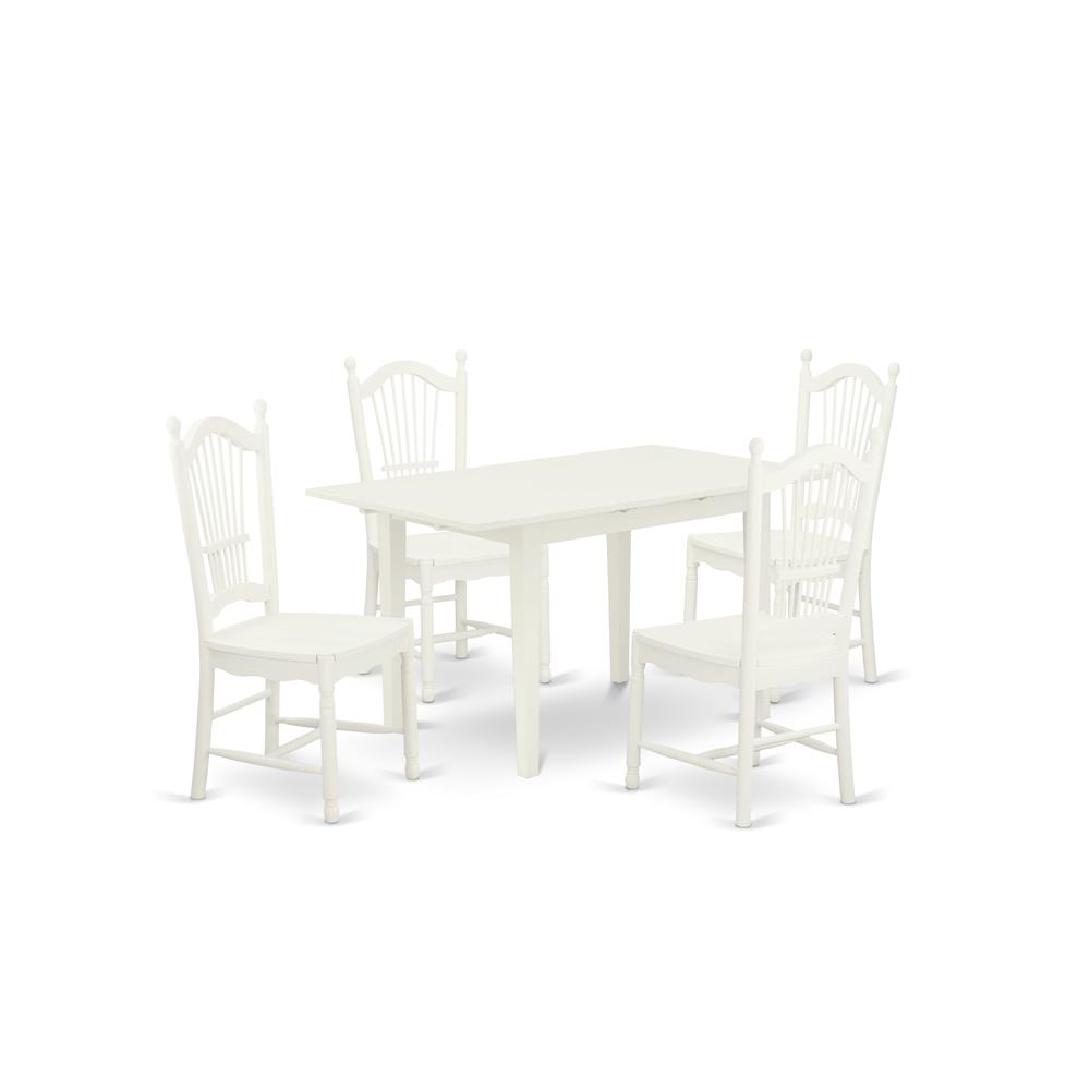 Dining Table- Dining Chairs, NODO5-LWH-W. Picture 1