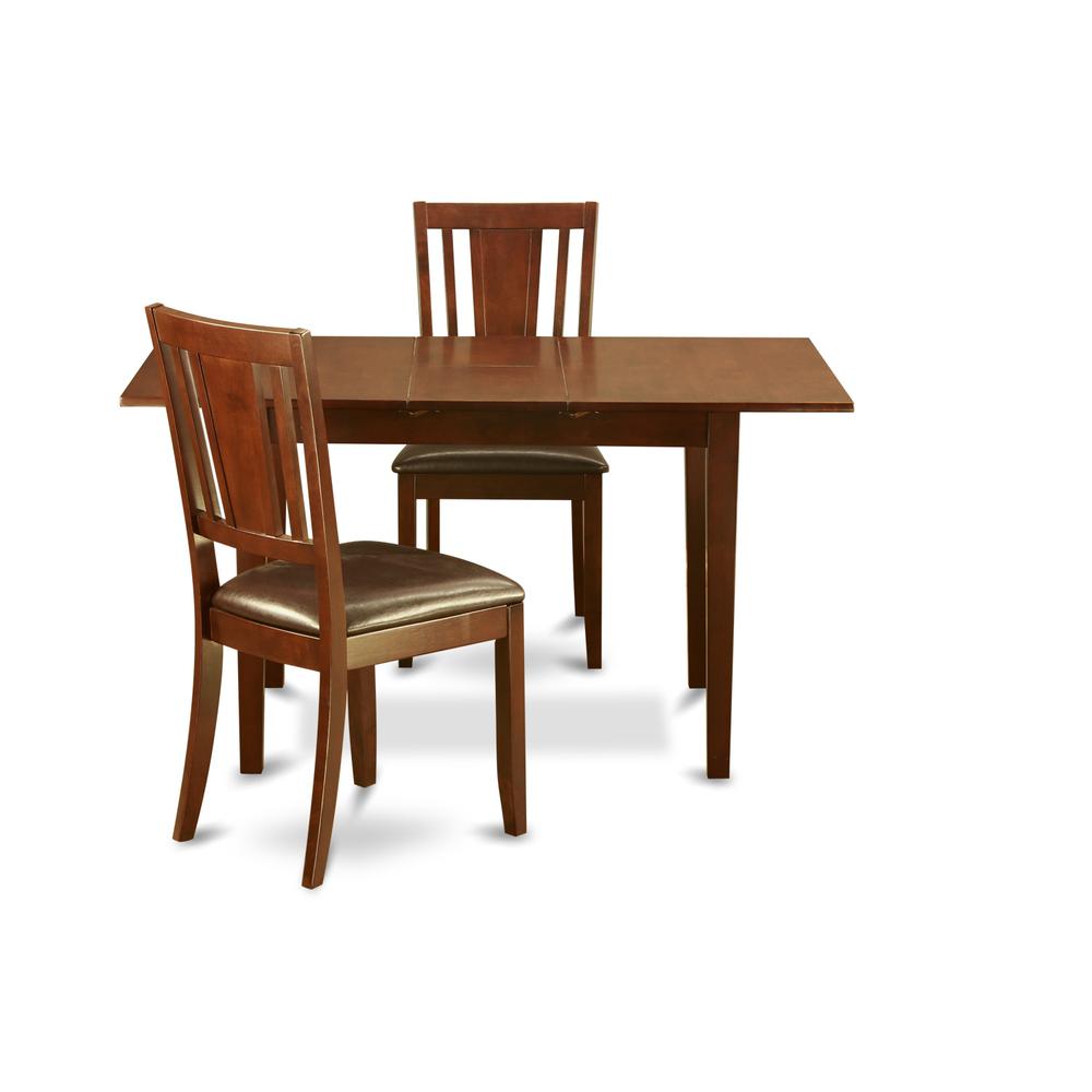 3  Pc  Small  Kitchen  nook  Dining  set  -  Table  with  Leaf  and  2  Dining  Chairs. Picture 1