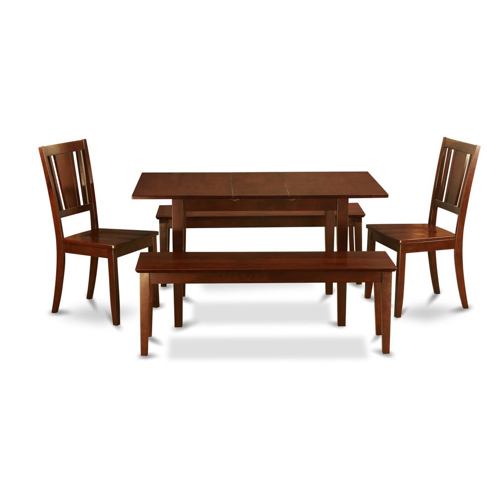 5  PC  dinette  set  for  small  spaces  -  Table  plus  2  Kitchen  Chairs  and  2  Benches. Picture 1