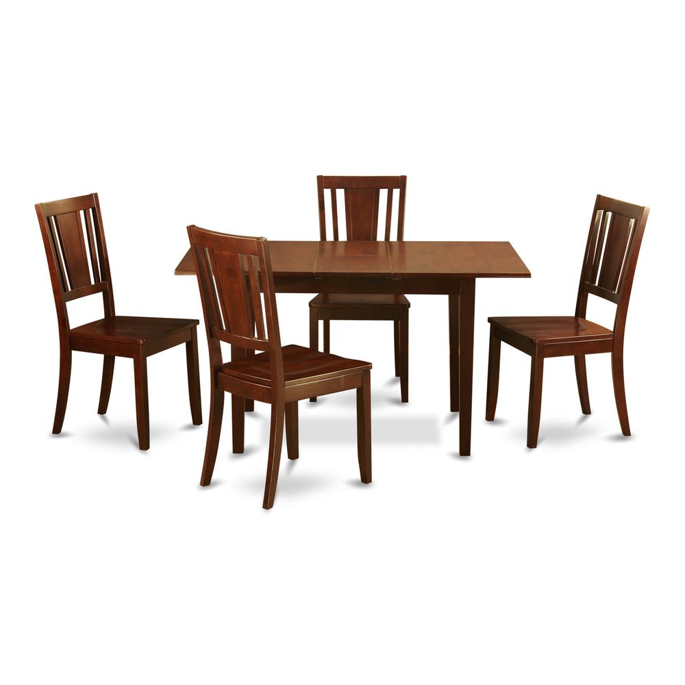 5  Pc  Small  Kitchen  dinette  set  -  Table  with  a  12in  Leaf  and  4  Dining  Table  Chairs. Picture 1