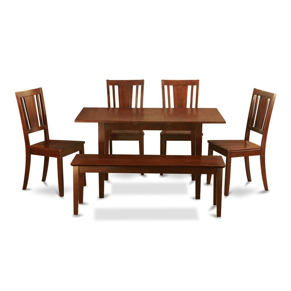 6  Pc  Small  Kitchen  nook  Dining  set  -Table  with  Leaf  and  4  Chairs  plus  Bench. Picture 1