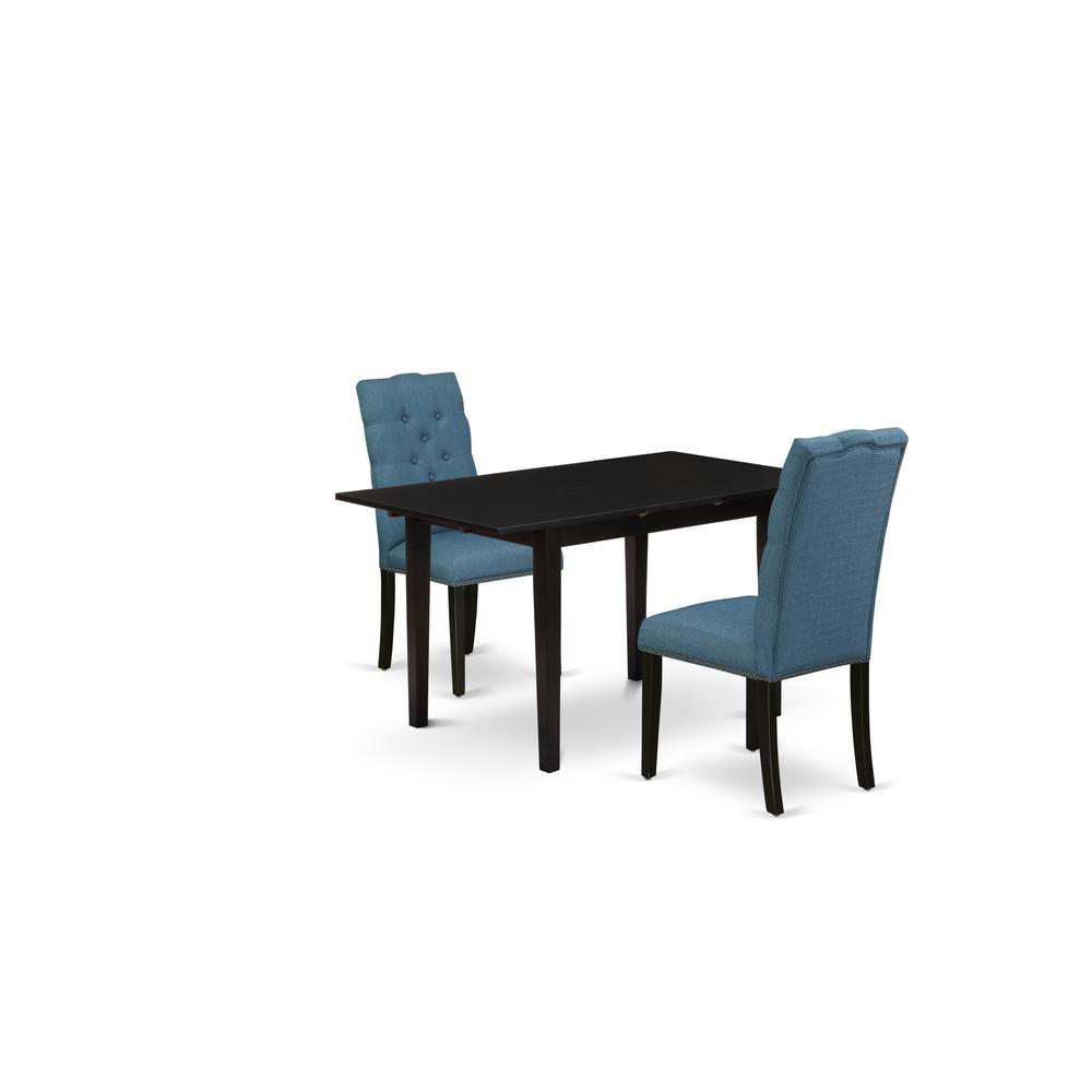 Dining Table- Parson Chairs, NOEL3-BLK-21. Picture 1