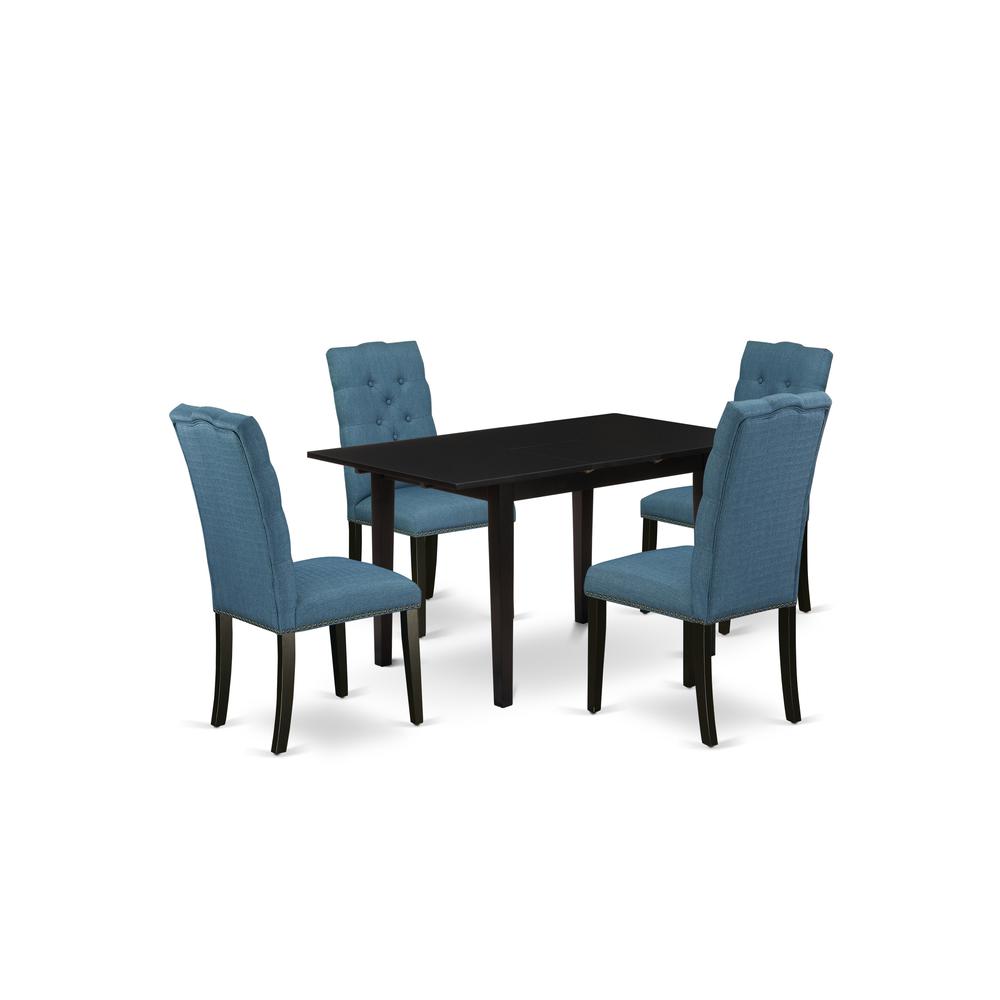 Dining Table- Parson Chairs, NOEL5-BLK-21. Picture 1