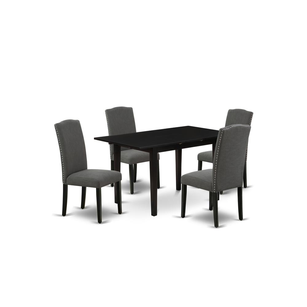 Dining Table- Parson Chairs, NOEN5-BLK-20. Picture 1