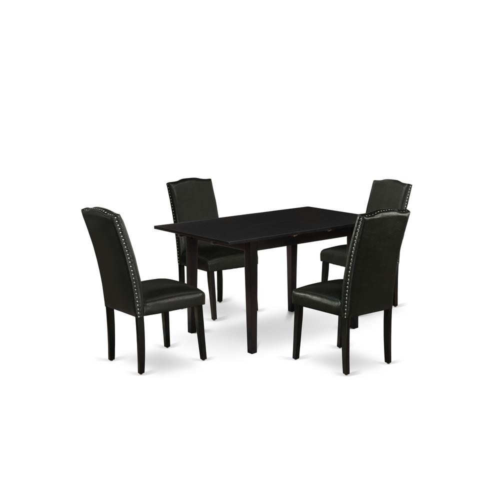 Dining Table- Parson Chairs, NOEN5-BLK-69. Picture 1