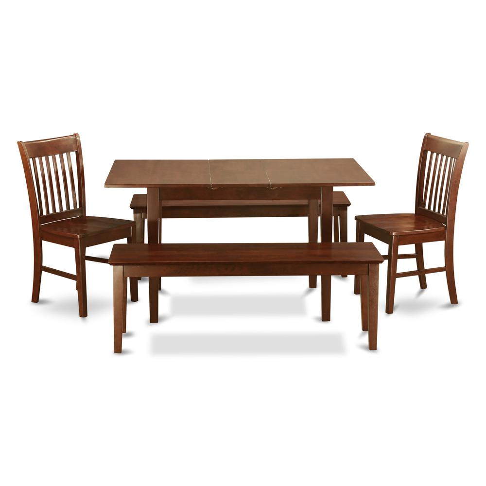 5  Pc  Kitchen  Table  with  bench  set  -  Table  plus  2  Kitchen  Chairs  and  2  Benches. Picture 1