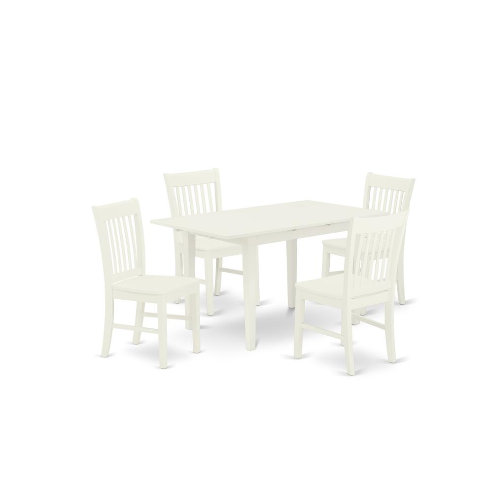 Dining Table- Dining Chairs, NOFK5-LWH-W. Picture 1