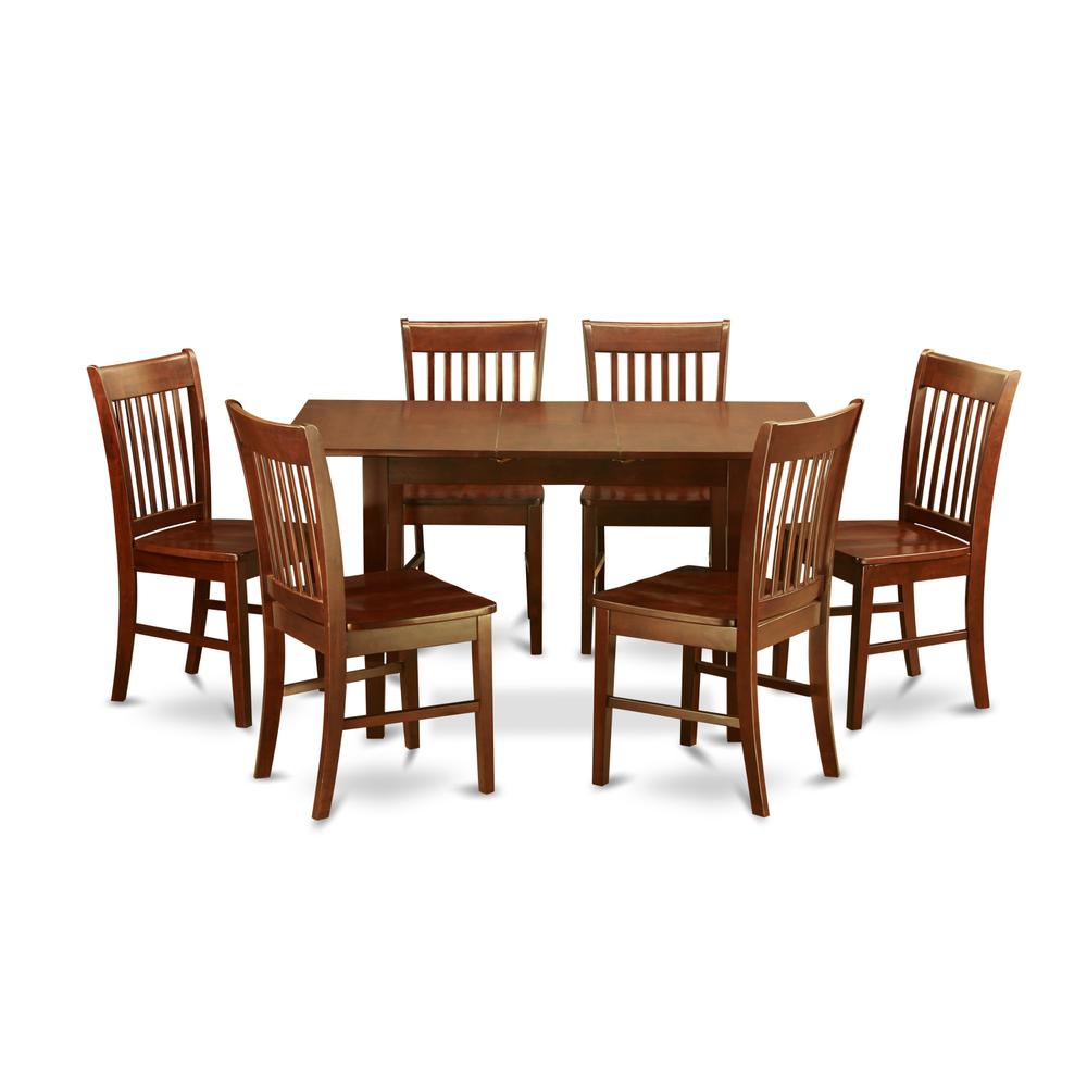7  Pc  small  Kitchen  Table  set  -  Table  with  Leaf  and  6  Dining  Chairs. Picture 1