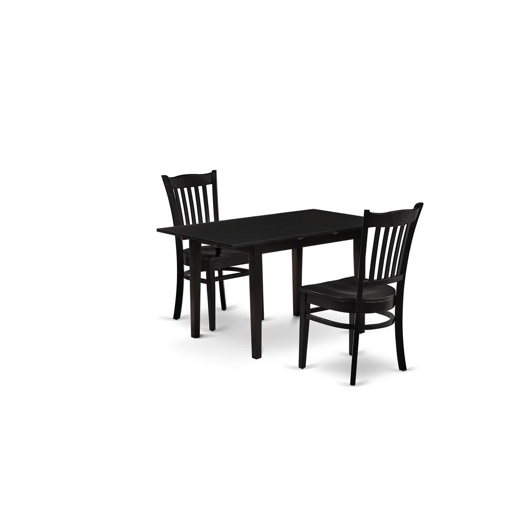 Dining Table- Dining Chairs, NOGR3-BLK-W. Picture 1