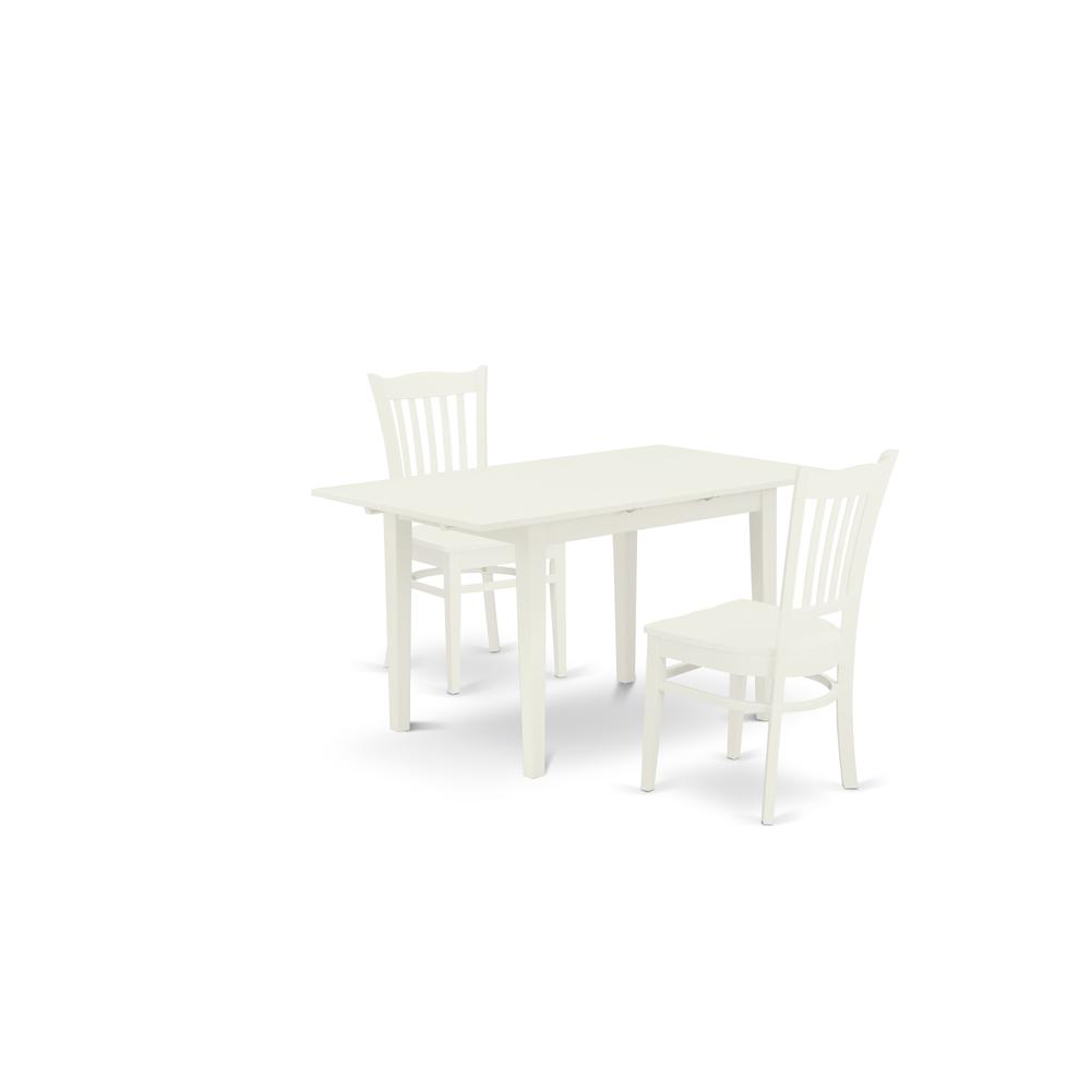 Dining Table- Dining Chairs, NOGR3-WHI-W. Picture 1